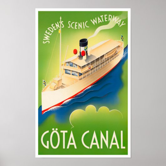 Gota canal Zweden Poster voor oldtimers (Voorkant)