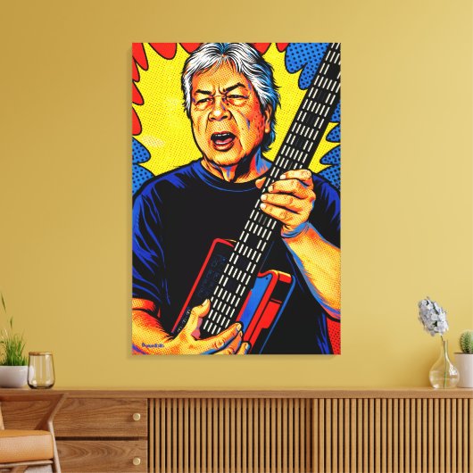 GOTAR-3_POP-ART MIDI GUITAR CANVAS AFDRUK (Insitu (Woonkamer))