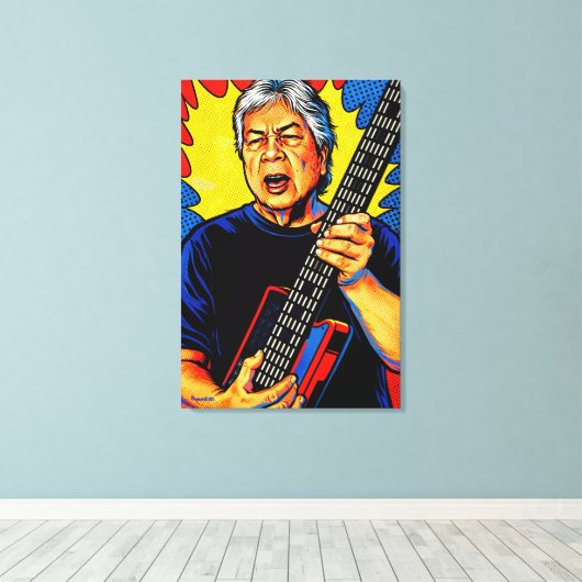 GOTAR-3_POP-ART MIDI GUITAR CANVAS AFDRUK (Insitu (Houten vloer))