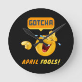 GOTCHA - April Fool's Day Funny Ronde Klok (Voorkant)