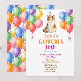 Gotcha-dag Adoptiefeest Driekleurige Kat Huisdier Kaart