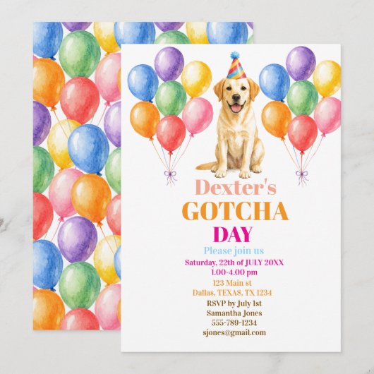 Gotcha-dag Adoptiefeest Labrador Hond Huisdier Kaart (Voorkant / Achterkant)