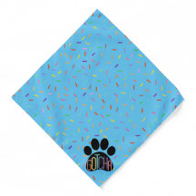 "Gotcha" Paw Print Confetti Bandanna