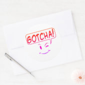 Gotcha! Ronde Sticker (Envelop)