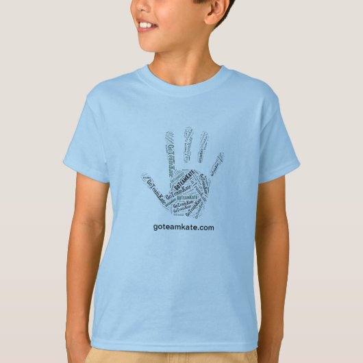 GoTeamKate Kind T-Shirt Blue Hand (Voorkant)