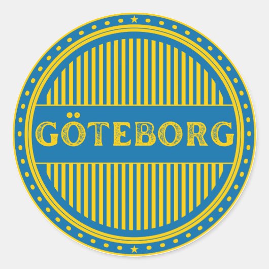 Göteborg City Pride Emblem – Swedish Identity Ronde Sticker (Voorkant)