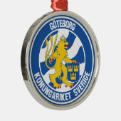 Göteborg Round Emblem Metalen Ornament (Rechts)