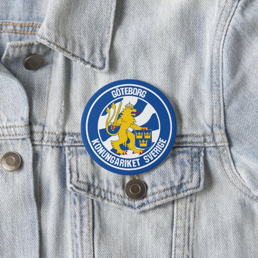 Göteborg Round Emblem Ronde Button 7,6 Cm (In situ)