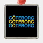 GOTEBORG Swedish Flag Metalen Ornament (Voorkant)