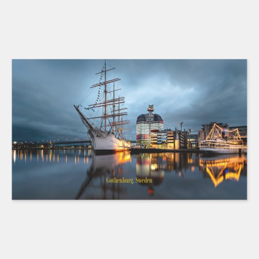 Göteborg, Zweden Haven Rechthoekige Sticker (Voorkant)