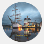 Göteborg, Zweden Haven Ronde Sticker (Voorkant)