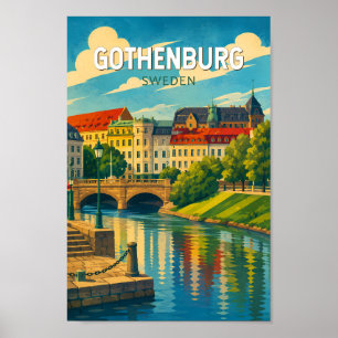 Göteborg Zweden Illustratie Reis Kunst Vintage Poster