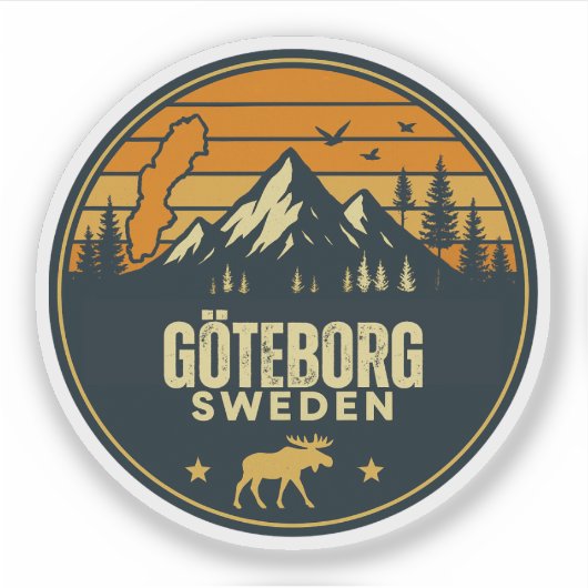 Göteborg, Zweden Sverige Sticker (Voorkant)
