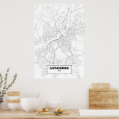 Göteborg, Zweden (zwart op wit) Poster (Keuken)