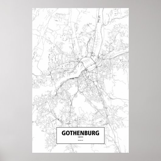 Göteborg, Zweden (zwart op wit) Poster (Voorkant)