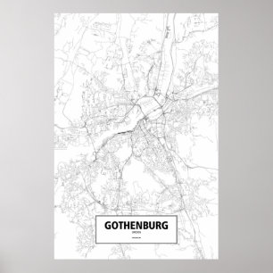 Göteborg, Zweden (zwart op wit) Poster