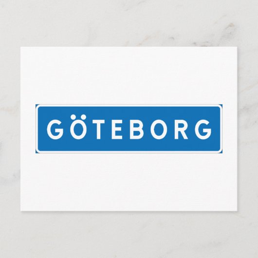 Göteborg, Zweeds verkeersbord Briefkaart (Voorkant)
