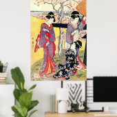 Gotenyama Cherry Blossom Triptych links 1805 Poster (Thuiskantoor)