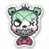 Goth Abroseksuele Pride Vlag Gekleurde Beer Sticker (Voorkant)