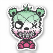 Goth Abroseksuele Pride Vlag Gekleurde Beer Sticker (Voorkant)