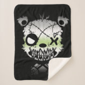 Goth Agender Pride Vlag Gekleurde Beer Sherpa Deken (Voorkant)