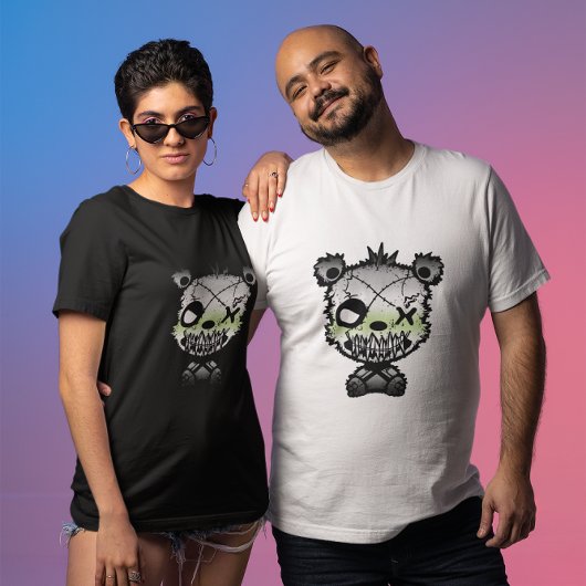 Goth Agender Pride Vlag Gekleurde Beer T-shirt