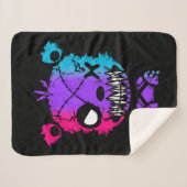 Goth Androgynous Pride Vlag Gekleurde Beer Sherpa Deken (Voorkant (horizontaal))