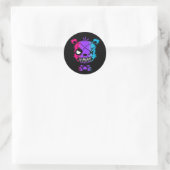 Goth Androgynus Pride Vlag Gekleurde Beer Ronde Sticker (Tas)