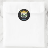 Goth AroAce Agender Pride Vlag Gekleurde Beer Ronde Sticker (Tas)
