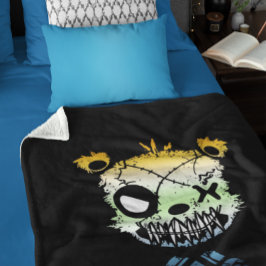 Goth AroAce Agender Pride Vlag Gekleurde Beer Sherpa Deken