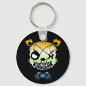 Goth AroAce Agender Pride Vlag Gekleurde Beer Sleutelhanger (Achterkant)