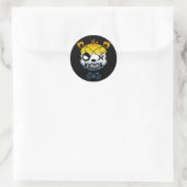 Goth AroAce Pride Vlag Gekleurde Beer Ronde Sticker (Tas)