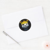 Goth AroAce Pride Vlag Gekleurde Beer Ronde Sticker (Envelop)