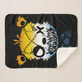 Goth AroAce Pride Vlag Gekleurde Beer Sherpa Deken (Voorkant (horizontaal))