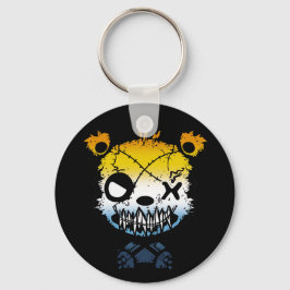 Goth AroAce Pride Vlag Gekleurde Beer Sleutelhanger