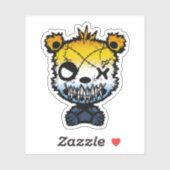 Goth AroAce Pride Vlag Gekleurde Beer Sticker (Vel)