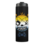 Goth AroAce Pride Vlag Gekleurde Beer Thermosbeker (Voorkant)