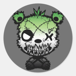 Goth Aromantische Pride Vlag Gekleurde Beer Ronde Sticker