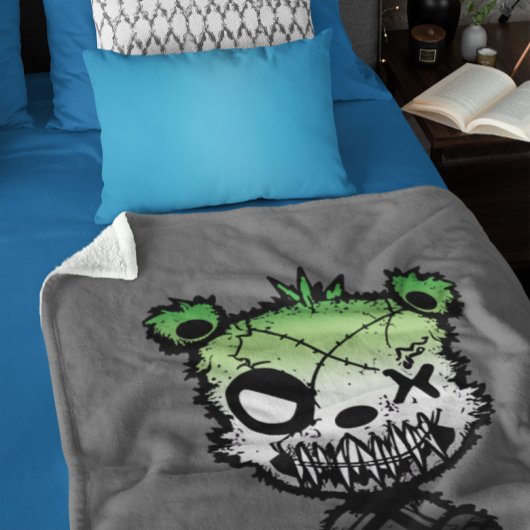 Goth Aromantische Pride Vlag Gekleurde Beer Sherpa Deken