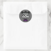 Goth Aseksuele Pride Vlag Gekleurde Beer Ronde Sticker (Tas)