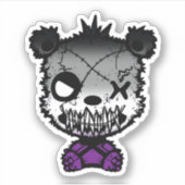 Goth Aseksuele Pride Vlag Gekleurde Beer Sticker (Voorkant)