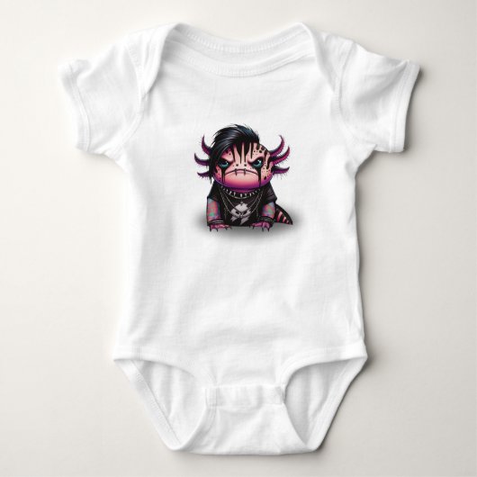 Goth Axolotl Onesie voor baby's Romper (Voorkant)