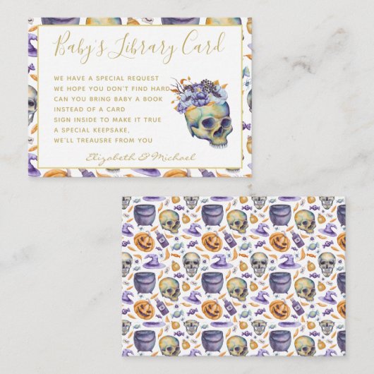 Goth Baby Bibliotheek Boek Aanvraag Schedels Hallo Informatiekaartje (Voorkant / Achterkant)