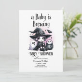 Goth Baby Girl brouwt Heks Geest Ketel Kaart (Staand voorkant)