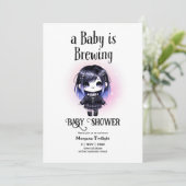 Goth Baby Girl brouwt Vampire Bat Gothic Kaart (Staand voorkant)