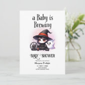 Goth Baby Girl brouwt Witch Ghost Boo Kaart (Staand voorkant)