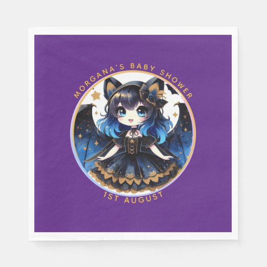 Goth Baby Meisje Shower Bad Vampier Feestartikelen Servet (Voorkant)