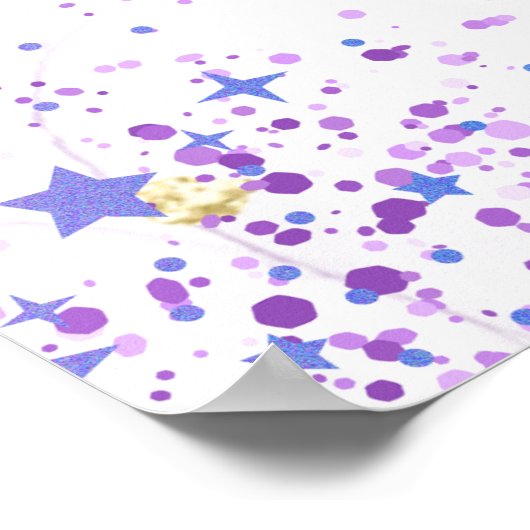 Goth Baby Shower Geslacht Neutraal Paars Zwart Kra Poster (Hoek)