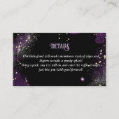 Goth Baby Shower Paars Zwarte Luier Raffle Informatiekaartje (Voorkant)