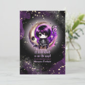 Goth Baby Shower Skelet Kraai Maneschijn Kaart (Staand voorkant)